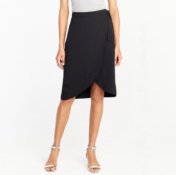 J. Crew Factory Dresses & Skirts - J. Crew Factory Black Tulip Wrap Skirt, 4